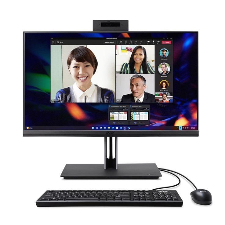 Acer Veriton VZ4714GT Intel® Core™ i5 i5-13400 60,5 cm (23.8") 1920 x 1080 px Ekran dotykowy All-in-One PC 8 GB DDR4-SDRAM 512 GB SSD Windows 11 Pro Wi-Fi 6 (802.11ax) Czarny